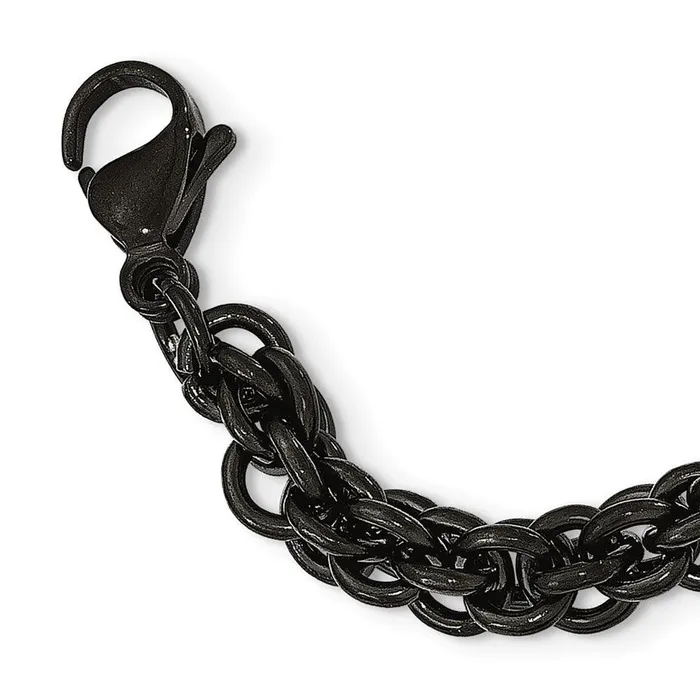 Necklaces Chisel Stainless Steel Polished Black IPplated 24in Necklace