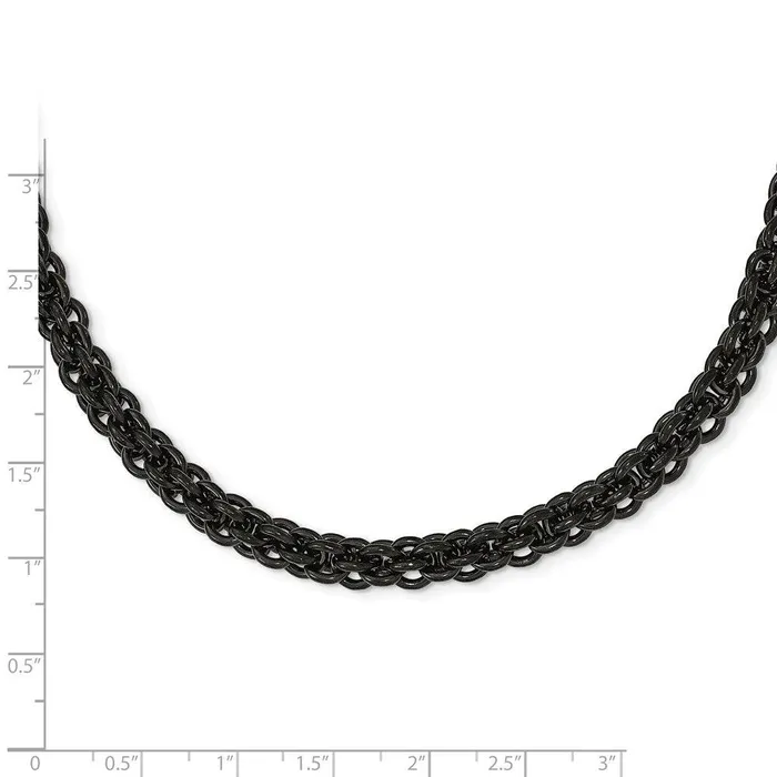 Necklaces Chisel Stainless Steel Polished Black IPplated 24in Necklace