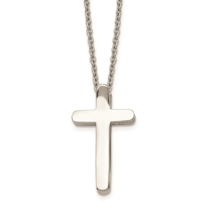 Necklaces Chisel Stainless Steel Religious Fish Cross Necklace