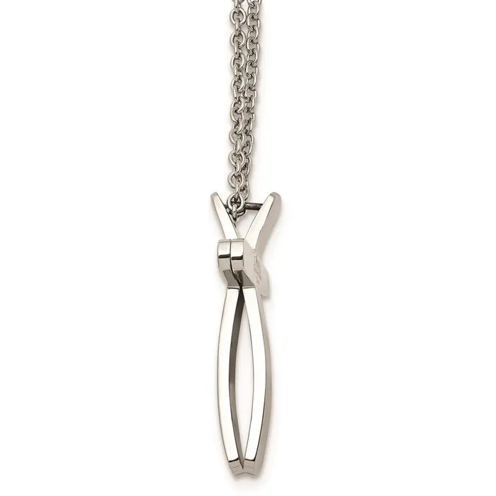 Necklaces Chisel Stainless Steel Religious Fish Cross Necklace