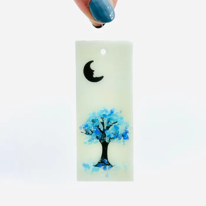 Necklaces Glimmer Glass Gifts Fused Glass Tree of Life Suncatcher with Crescent Moon 8