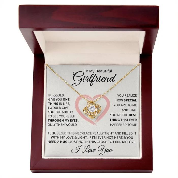 ShineOn Fulfillment Necklaces To My Beautiful Girlfriend Message Card Necklace