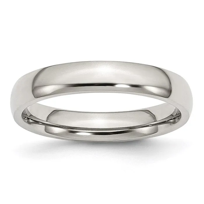 Stainless Steel 4mm Polished Band Chisel Rings