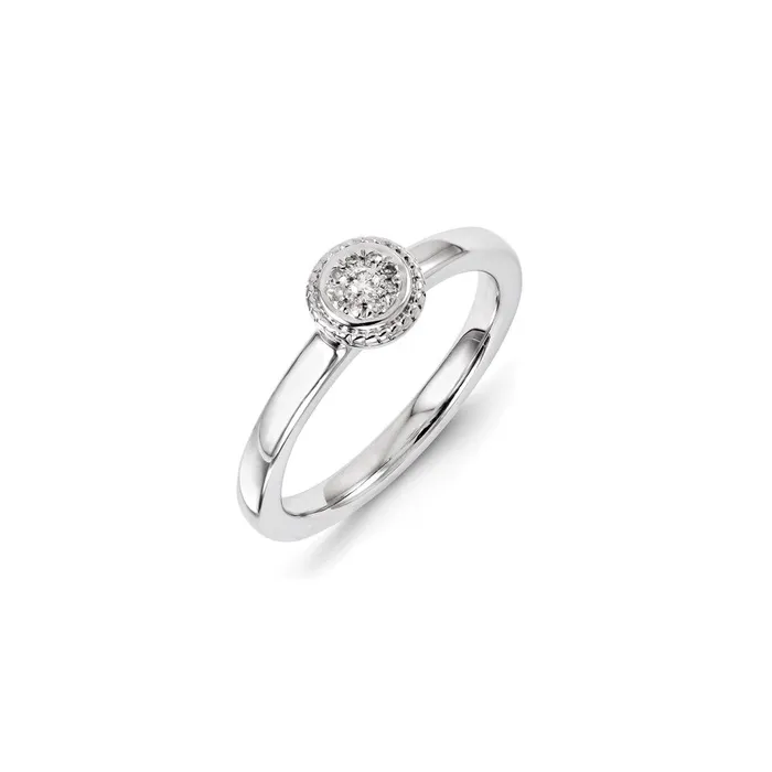Sterling Silver Stackable Expressions Diamond Round Ring QSK1079 Stackable Expressions Rings