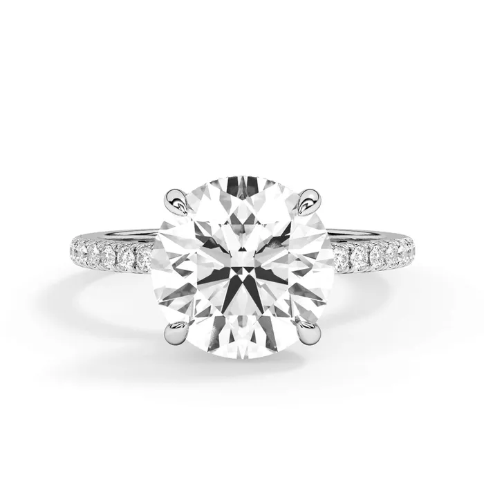 Under Halo Engagement Ring Setting with Pave Band deBebians Rings
