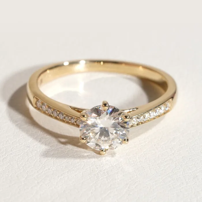 VVS Jewelry Rings 10K Solid Gold 1CT Moissanite Infinity Engagement Ring