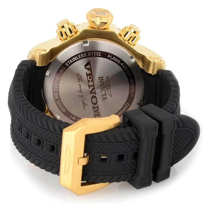 Watches Invicta Invicta Mens Chronograph Watch Venom Yellow Gold Case Blue Dial Black Strap 32614 Watches Invicta Invicta Mens Chronograph Watch Venom Yellow Gold Case Blue Dial Black Strap 32614