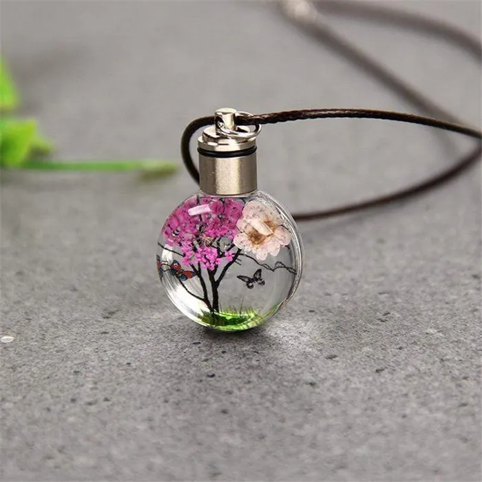 Dried Nature Glass Necklace WickedAF Necklaces