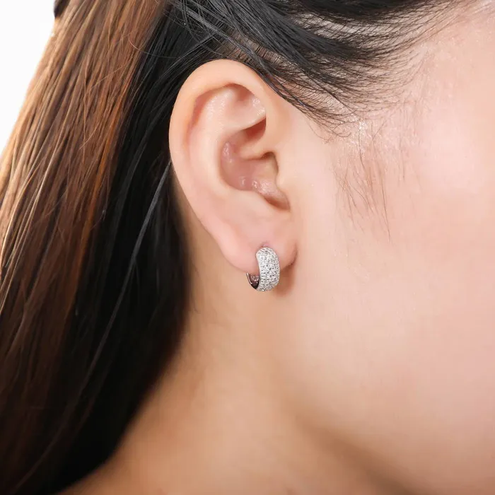 Earrings BERRICLE Dome CZ Small Huggie Earrings in Sterling Silver 05