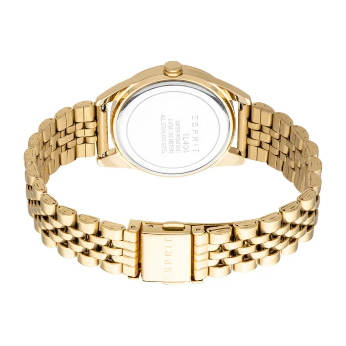 ESPRIT Womens Gold Color Watch with Metal Bracelet and Three Hands Esprit Bracelets ESPRIT Womens Gold Color Watch with Metal Bracelet and Three Hands Esprit Bracelets