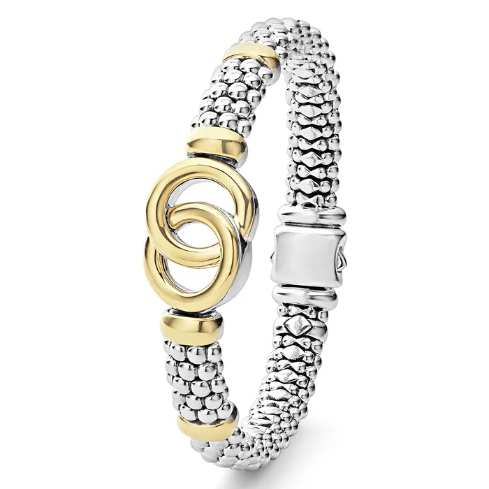 LAGOS Bracelets Signature Caviar TwoTone Interlocking Caviar Bracelet 9mm
