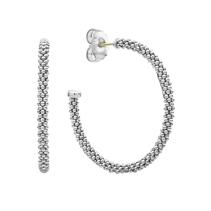 Lagos Signature Caviar Large Caviar Hoop Earrings Earrings