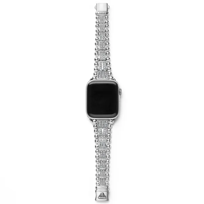 LAGOS Smart Caviar Sterling Silver TwoRow Diamond Watch Bracelet 4249mm Bracelets