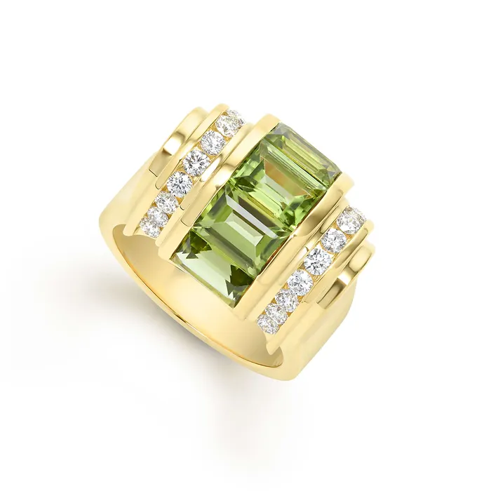 Rings LAGOS Studio 18K Gold Peridot and Diamond Ring
