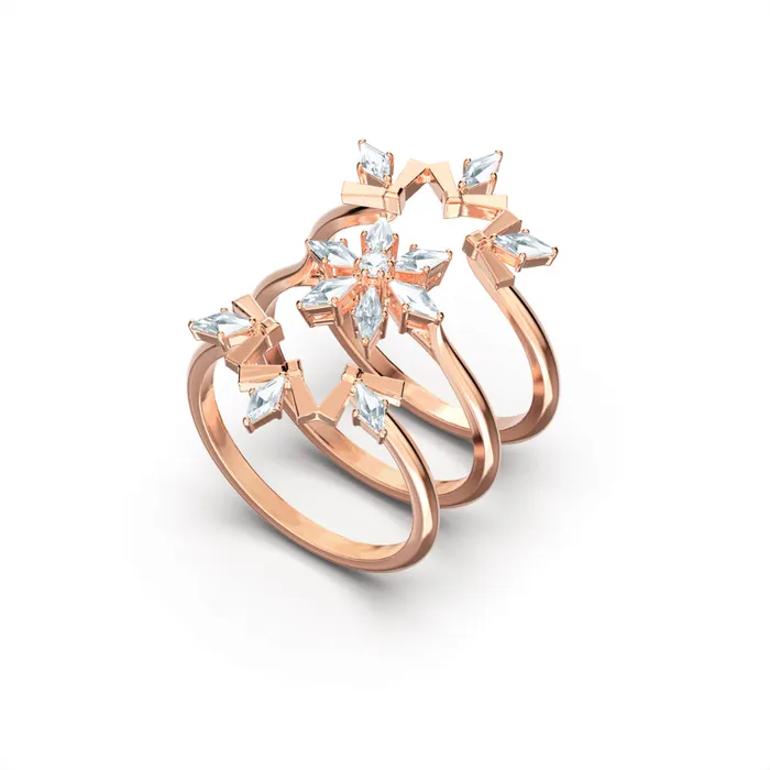 Swarovski Rings Swarovski Magic Ring Set White RoseGold Tone Plated