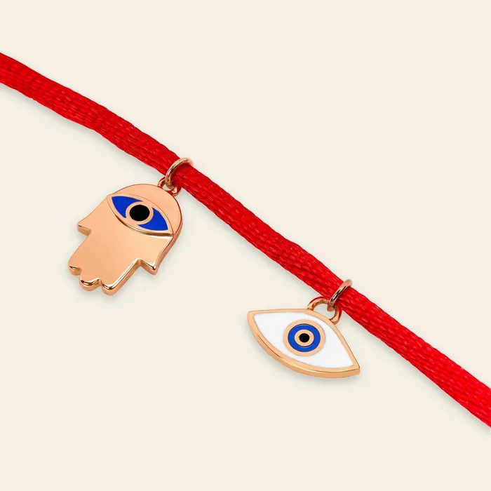 Bracelets Evil Eye Diamond Bracelet Hand crafted in rose gold and set with 44 highquality round brilliant cut diamonds