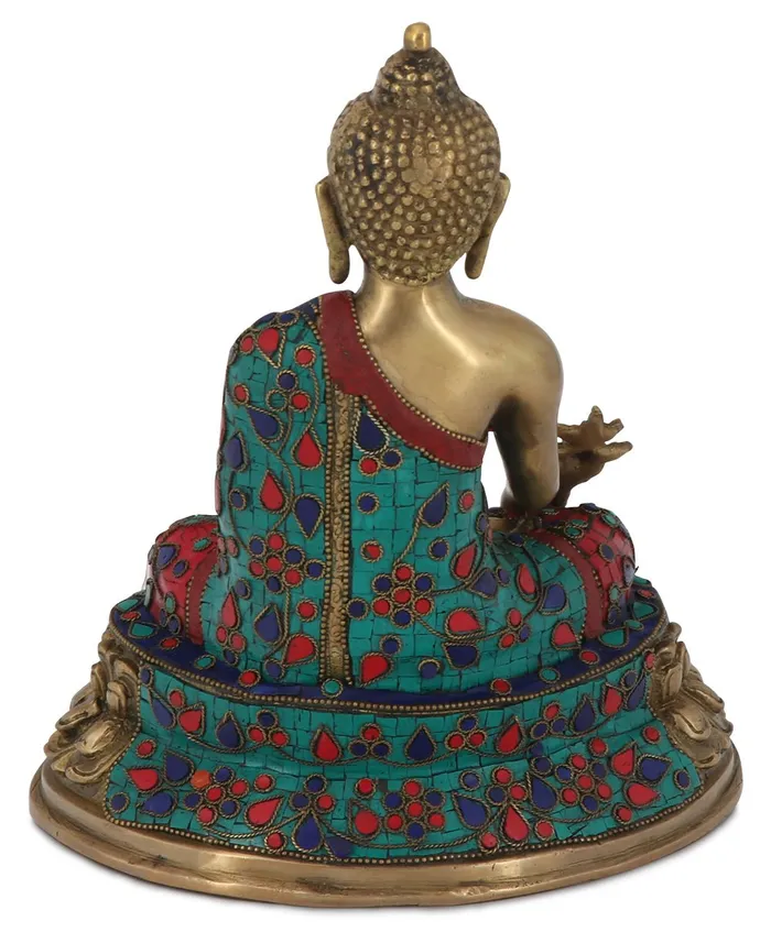 Buddha Groove Necklaces Mosaic Design Brass Medicine Buddha Statue