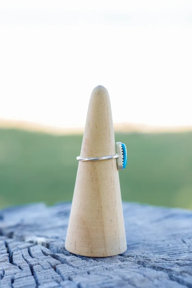 Oblong Turquoise Ring Size 8 Small N Simple Jewelry Rings
