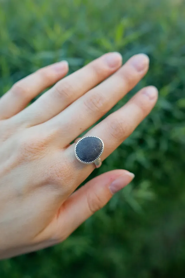 Rings Small N Simple Jewelry Black River Stone Ring Size 95 Rings Small N Simple Jewelry Black River Stone Ring Size 95