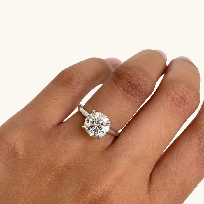 307 Round Lab Diamond Engagement Ring with Hidden Halo Happy Jewelers Rings