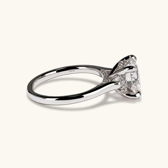 307 Round Lab Diamond Engagement Ring with Hidden Halo Happy Jewelers Rings