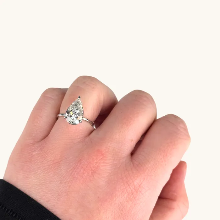 331 Pear Lab Diamond Engagement Ring Happy Jewelers Rings