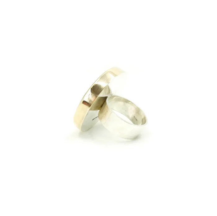 aliceeden Septarian 9ct Gold Silver Round Gemstone Ring POSITIVITY Rings