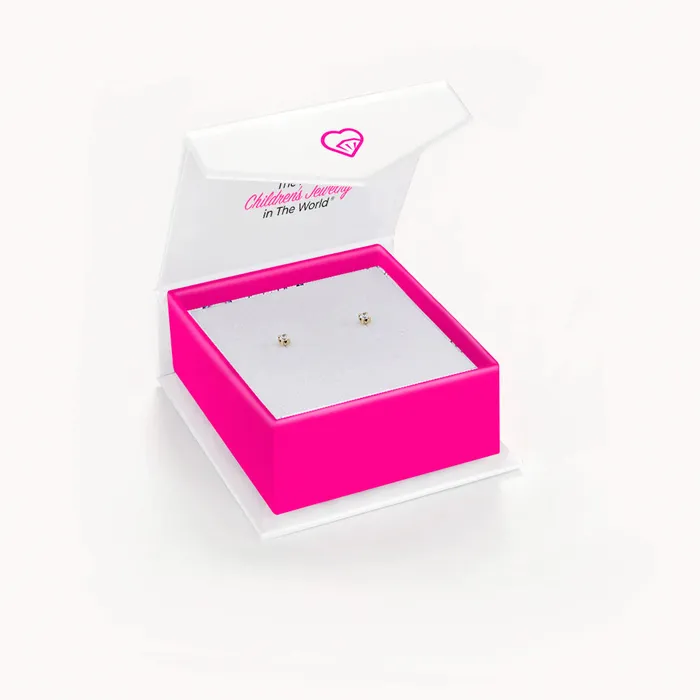 Baby Screw Back Earrings Earrings 18k Gold 4 Prong CZ Solitaire 25mm Baby Toddler Kids Earrings Safety Screw Back