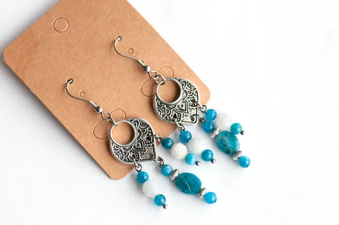 Earrings Apatite Moonstone Drop Earrings Fierce Lynx Designs