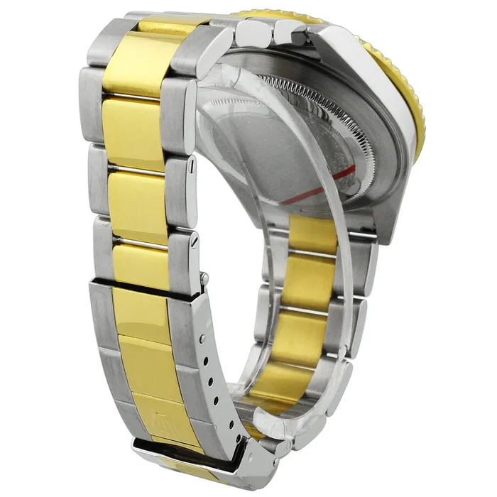 Happy Jewelers Rings Rolex Submariner TwoTone Stainless Steel Yellow Gold 40mm Blue Dot Dial Watch Reference 16613