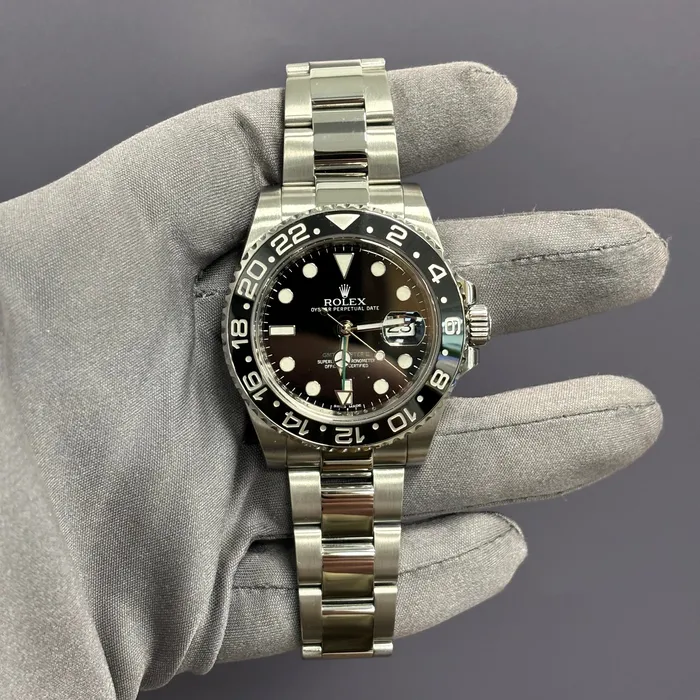 happy jewelers Watches Rolex GMTMaster II 40mm Black Dial Watch Ref 116710LN