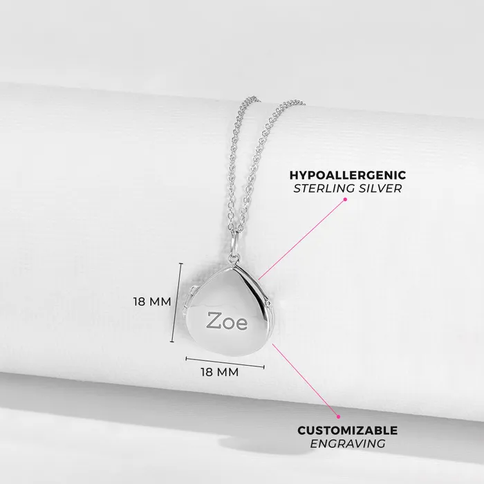 Kids Locket Necklaces Necklaces Classic Personalized Kids Teen Pear PendantNecklace With Charms Sterling Silver
