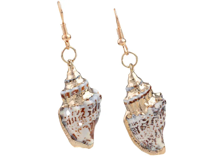 Multicolor Accent Ocean Seashell Couch Mermaid Sea Witch Drop Dangle Earrings Alilang Earrings