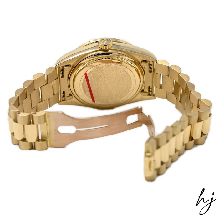 Necklaces Happy Jewelers Rolex DayDate 18K Yellow Gold 36mm Silver Diamond Dial Watch ALL FACTORY Reference 18038