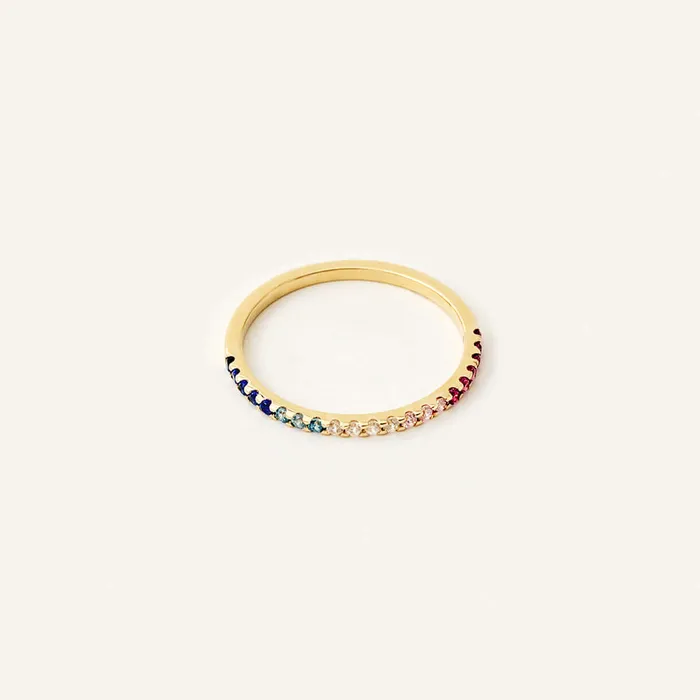 Rainbow Half Eternity Ring Gelin Diamond Rings
