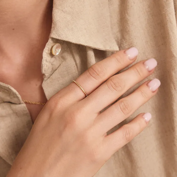 Rings Gelin Diamond Ribbed Stacking Ring