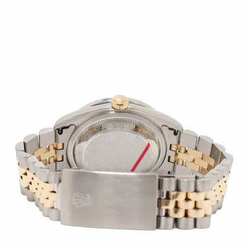 Rings Happy Jewelers Rolex Datejust Two Tone Yellow Gold Steel 36mm Champagne Diamond Dial Watch Reference 16233