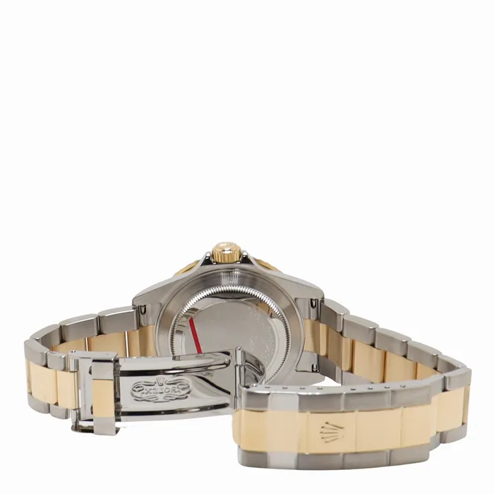 Rolex Submariner Date 40mm Yellow Gold Stainless Steel Blue Dot Dial Watch Reference 16613 Happy Jewelers Bracelets