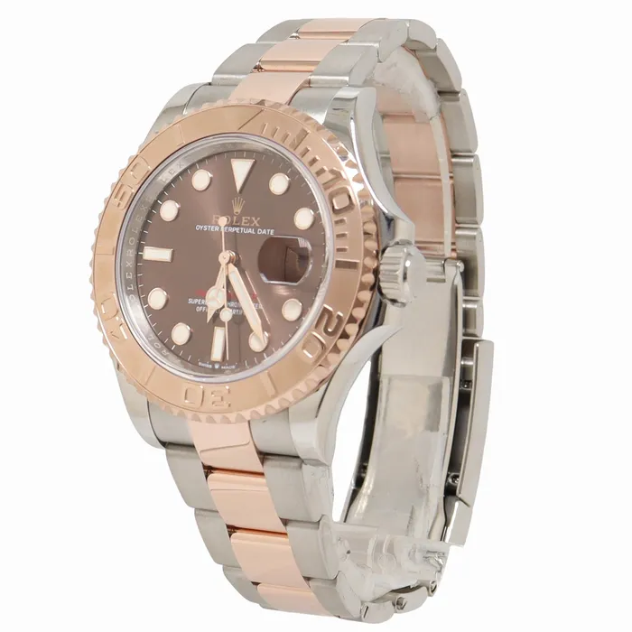 Rolex Yachtmaster 40mm Everose Gold Stainless Steel Chocolate Dot Dial Watch Reference 126621 Happy Jewelers Bracelets