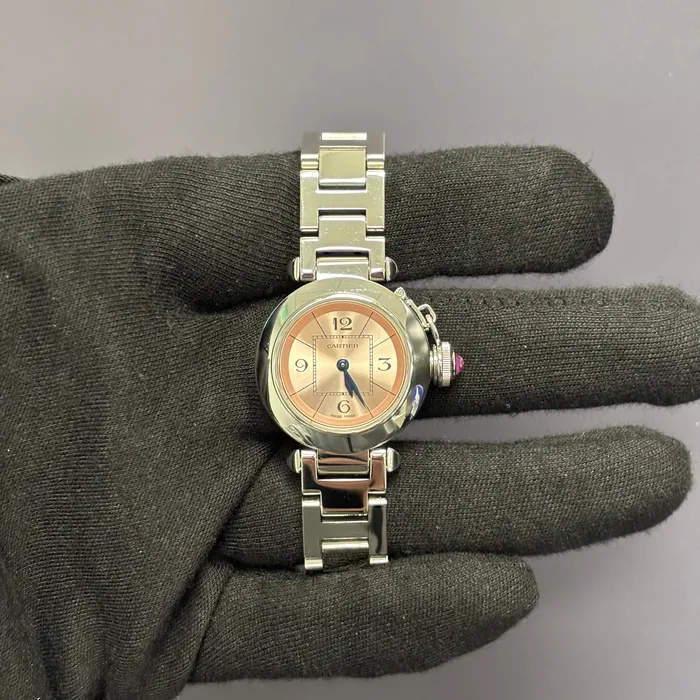 Watches Happy Jewelers Cartier Pasha 27mm Pink Dial Watch Ref W3140008