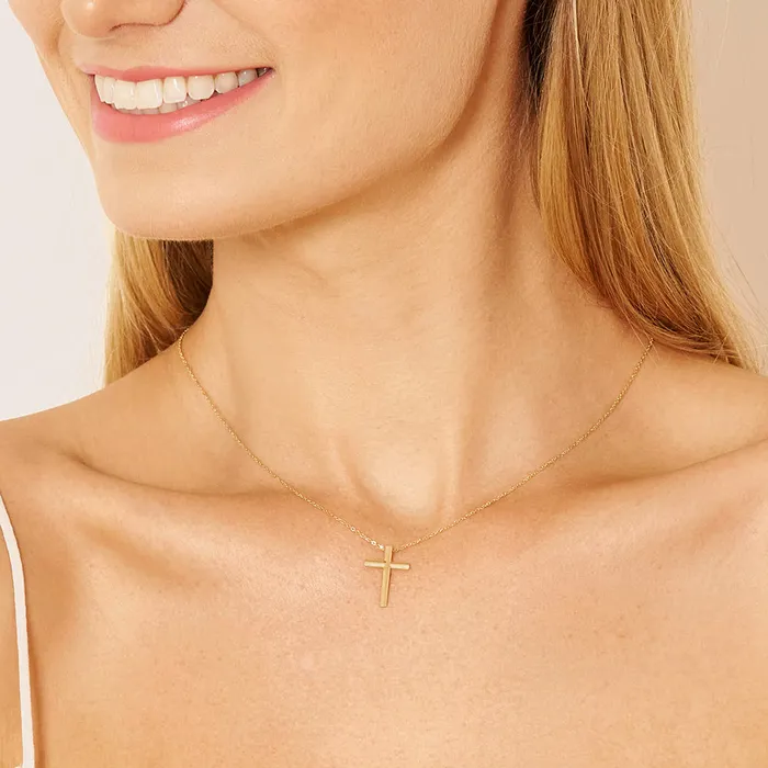 Womens Necklaces 14k Gold Small Cross Womens PendantNecklace Necklaces